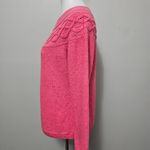Talbots Pink Confetti Cable Yoke Crewneck Sweater Size LP Photo 4