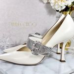 Jimmy Choo “Kari” in Ivory W/ Swarovski Crystal Buckles Photo 3