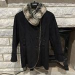 Esprit Espirit Collection faux fur suede button up winter coat size medium Photo 0