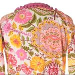 Monique Leshman š Floral Print Pom Pom Tunic Top š Fuchsia Pink Spring Yellow Photo 3