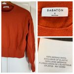 Babaton  Merino‎ Wool Crew Neck Sweater Burnt Orange Knit Top Women's Size S Photo 11