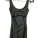 Olive Green Full Body Tank Jumpsuit With Wide Legs & Ruched Backside Size Medium Photo 5