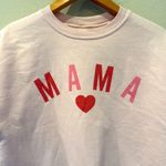 MAMA Graphic Heart Print Crewneck Size Small Pink Photo 1