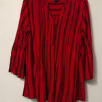 Catherine Malandrino  Red and Black Striped Blouse Photo 0
