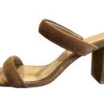 Soludos Ines Suede Open Toe Block Heel Sandals Walnut Brown Size 8.5 Photo 3