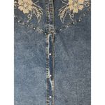 Vintage 80s Pretty Bleu Womens Stonewashed Denim Pearl Embellished Jean Shirt M Blue Size M Photo 1