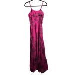 EXPRESS Pink Purple Paisley Ruffle Maxi Dress Spaghetti Strap Sundress Boho XS Photo 1