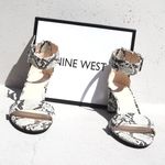 Nine West Snakeskin-Embossed Stack Heel Sandals Photo 3