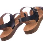 Black Faux Leather Sandal Size 6 Photo 2