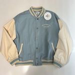 Princess Polly Riley Oversized Bomber Jacket in Blue Photo 0