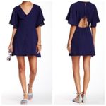 Lush Clothing Lush Navy Open Back Bell Sleeve Dress Photo 1