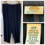 Talbots Woman Petite 18W Navy Blue Pleated Pants Elastic Waist Church Office Photo 14