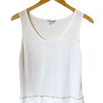 ESCADA SPORT Knit Tank White Sequins Trim Cotton Scoop Neck Sleeveless Medium Photo 1