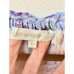 Love Shack Fancy  Floral Ruffle Popover Crop Blouse Top Purple/Blue Women's Size XS Photo 4