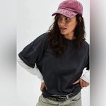 Free People NWT  Understated Leather Reiko Washed Baseball Hat In Washed Red Photo 4