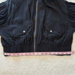 Free People On Pointe Bomber Jacket Lightweight Puff Balloon Sleeve Black Photo 9