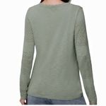 Frye  Sage Green Pointelle Knit Button Cardigan Cotton Boho Cottagecore SZ Large Photo 2