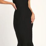 Lulus NWT  Stun Like Me Black Bodycon Trumpet Hem Midi Dress Mermaid Size XS Photo 0