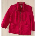 Dress Barn  jacket deep pink zip front sz large Photo 0