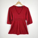 Lord & Taylor Red Cashmere Sweater V Neck Empire Waist Size M Size M Photo 11