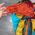 Cider Medium Boho Teal Red Green Multi Smocked Bandeau Top and Wide Pants Set Photo 4