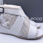 Ecco shape 35 white strappy wedge sandal calf leather women Size 41EU/ 10-10.5US Photo 8
