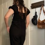 Rewind‎ front tie cut out jumpsuit puff sleeves size small Black Photo 2