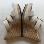UGG  Strappy Buckle Suede Espadrille Wedge Platform Sandals 6.5 Beige Photo 5