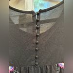 Free People Vintage  Y2K Butterfly Floral Boho Black & Pink Women's Top Size XS Photo 3