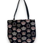 Belly Moden Embroidered Crown Black Tote Bag NWOT Photo 1