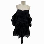 SUNDRESS Alana‎ Dress Black Mini Puff Sleeve Mirrored Size XS/Small Photo 3