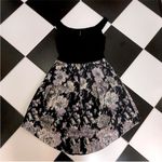 Slate + Willow Gabi Floral Jacquard Mini Dress Purple Metallic Hi Low Full Skirt Photo 5