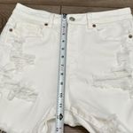 American Eagle ‎ Mom High Rise White Stretch Jean Shorts Size 4 Photo 7