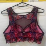 PINK - Victoria's Secret VS PINK Floral Orchid Wildflower High Neck Mesh Push Up Bralette $40 EUC M Photo 2