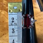 Red Labradorite Vermelho Red Garnet Sterling Silver Ring Size 7 Photo 6