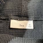 TNA Aritzia Black Turtleneck Waffle Knit Thermal Cotton Blend Long Sleeve Top M Size M Photo 3