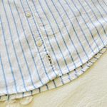 Abercrombie & Fitch Vintage Y2K  Striped Linen Button Up Shirt - White/Blue - S Photo 9