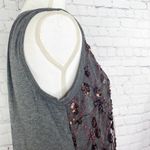 SINGLE Womens Sequin Top Gray Size S Sleeveless Top Mesh Overlay Lace Cami Photo 3
