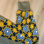Chico's  Gold Blue  Medium Geometric Print‎ Pintuck Top Raglan Sleeves Split Photo 7