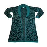 BCBGeneration Women's Leopard Open Front Knit Duster Cardigan Size L Maximalist Photo 2