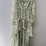 Mac Duggal Green Floral Chiffon Gown Photo 8