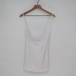 Ekouaer  White Cowl Neck Camisole Tank Top Sheer Back Mesh Size M Photo 1