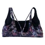 Athleta  Exhale Sports Bra Women size Small Purple Strappy Watercolor Floral Photo 3