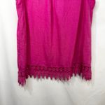 Terzo Millennio Large Linen Tank Top Made In Italy Hot Pink Lace Crochet 1564 Photo 9