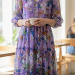 Laura Ashley NWT  Boho Tired Ruffle Floral Midi Dress Photo 1