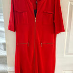 Misook NWT Exclusively Orange Red Zip Front Short Sleeve Preppy Shift Dress Photo 0