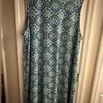 kim rogers Curvy Blue and White Patterned Dress Photo 1