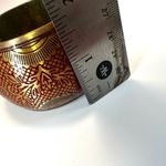 Red and gold tone wide brass bangle bracelet Photo 7