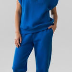 Simply Southern NWT Tess Quarter Zip Short Sleeve Pullover In Royal Size XXL Photo 0