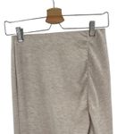 Modern Citizen Kiki Ruched Side-Slit Midi Skirt Oatmeal Cream Size Small Photo 3